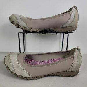 Skechers relaxy fit memory foam Sz 7.5 US Slip on Shoes Beige pink Woman